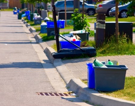 Recycling bins and containers in a local South West London area